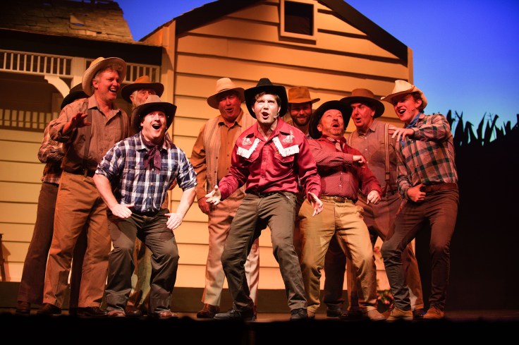 Male cast of Oklahoma! Photo by Michelle Thomas at Christopher Thomas Photography